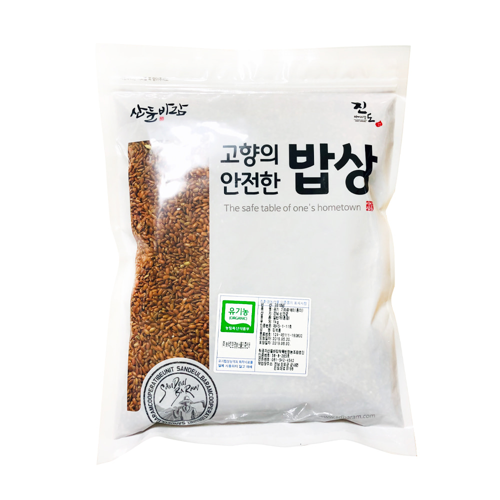 산들바람 찰홍미 빨간쌀 2023년산 국산 유기농 1kg
